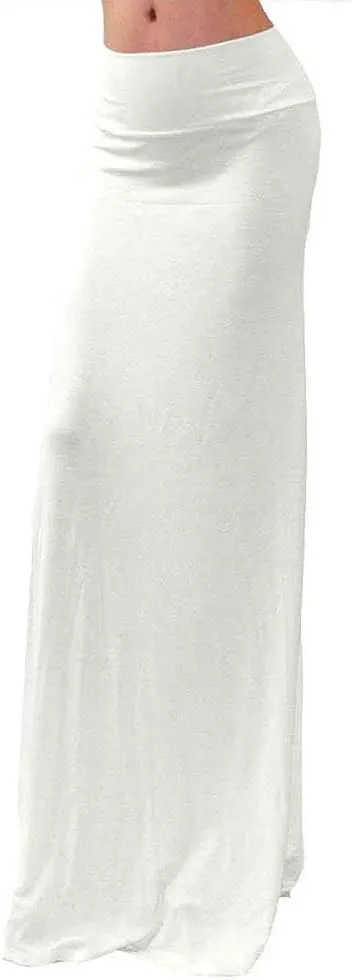 Vivicastle Women's USA Colorful Printed Fold Over Waist Long Maxi Skirt