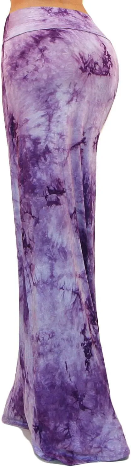Vivicastle Women's USA Colorful Printed Fold Over Waist Long Maxi Skirt
