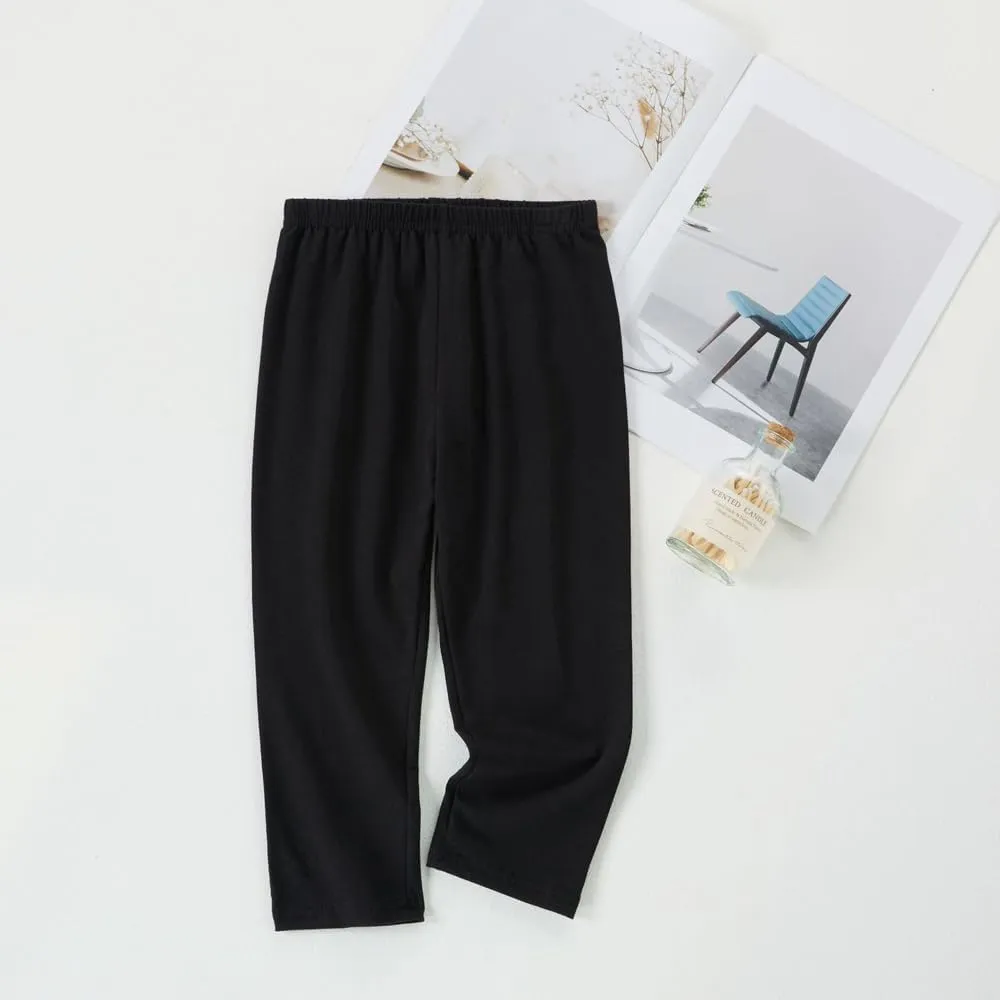 VVEEWUU 5 Pack Cotton Cropped Leggings for Girls 3/4 Pants Basic Girls Capri Leggings