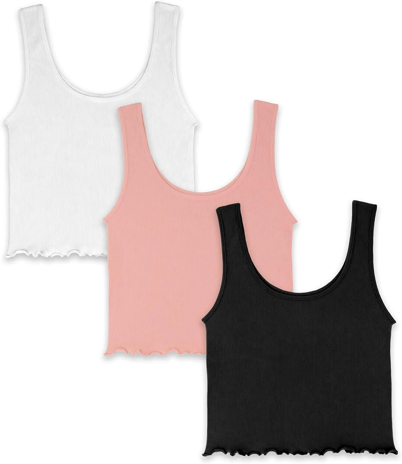 WallFlower Women's Insta Smooth Seamless Tank Tops 3-Pack (Standard and Plus)