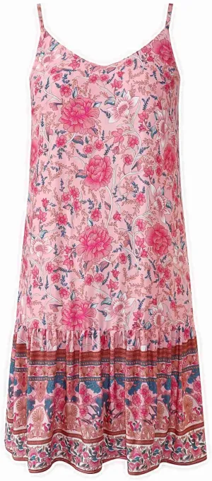 Watoriwa Women's Bohemian Print Dress - V-Neck,Loose Sleeveless, Spaghetti Strap Sundress & Coverup for Summer 2025
