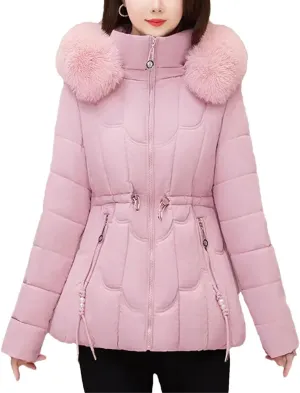 Winter Down Jacket Women Parkas Fashion Warm Cotton Padded Coat Ladies Short Overcoat Hooded Overwear Tops