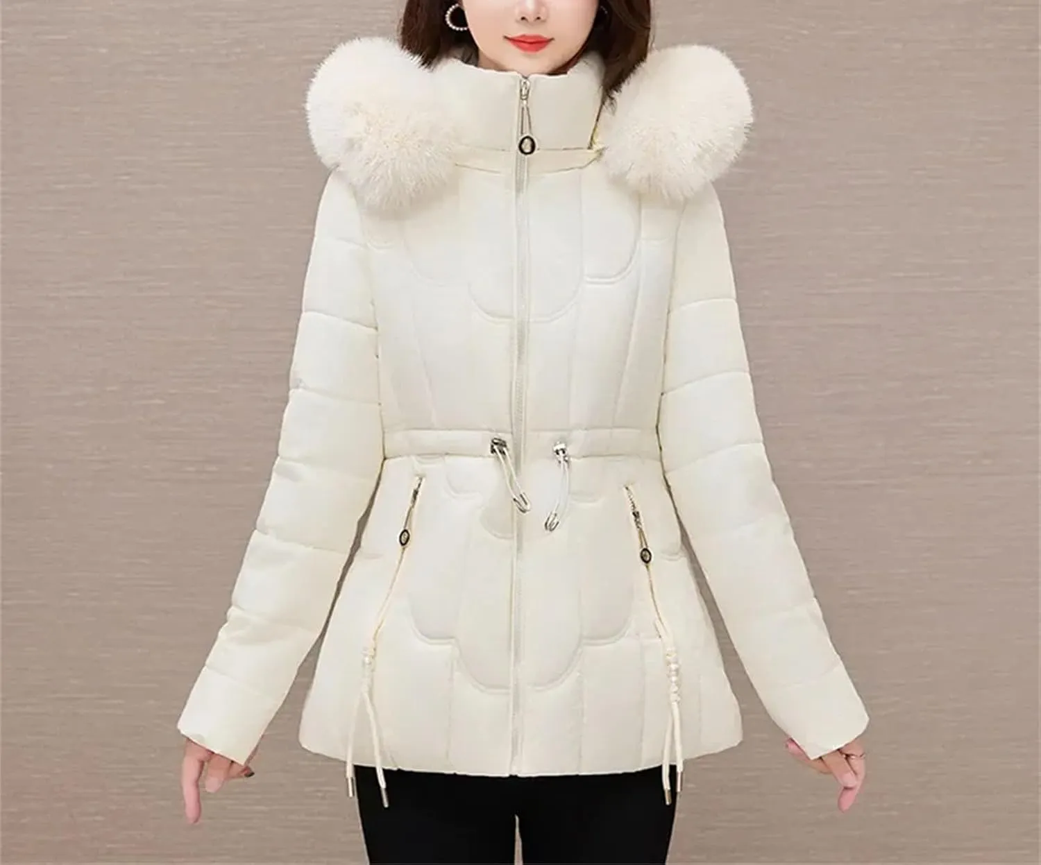 Winter Down Jacket Women Parkas Fashion Warm Cotton Padded Coat Ladies Short Overcoat Hooded Overwear Tops