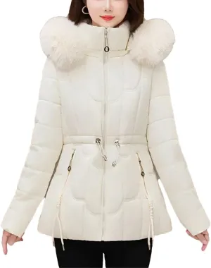 Winter Down Jacket Women Parkas Fashion Warm Cotton Padded Coat Ladies Short Overcoat Hooded Overwear Tops