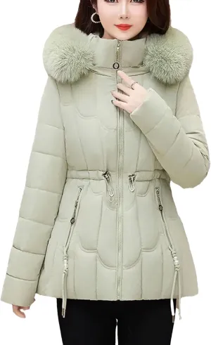 Winter Down Jacket Women Parkas Fashion Warm Cotton Padded Coat Ladies Short Overcoat Hooded Overwear Tops
