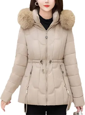 Winter Down Jacket Women Parkas Fashion Warm Cotton Padded Coat Ladies Short Overcoat Hooded Overwear Tops
