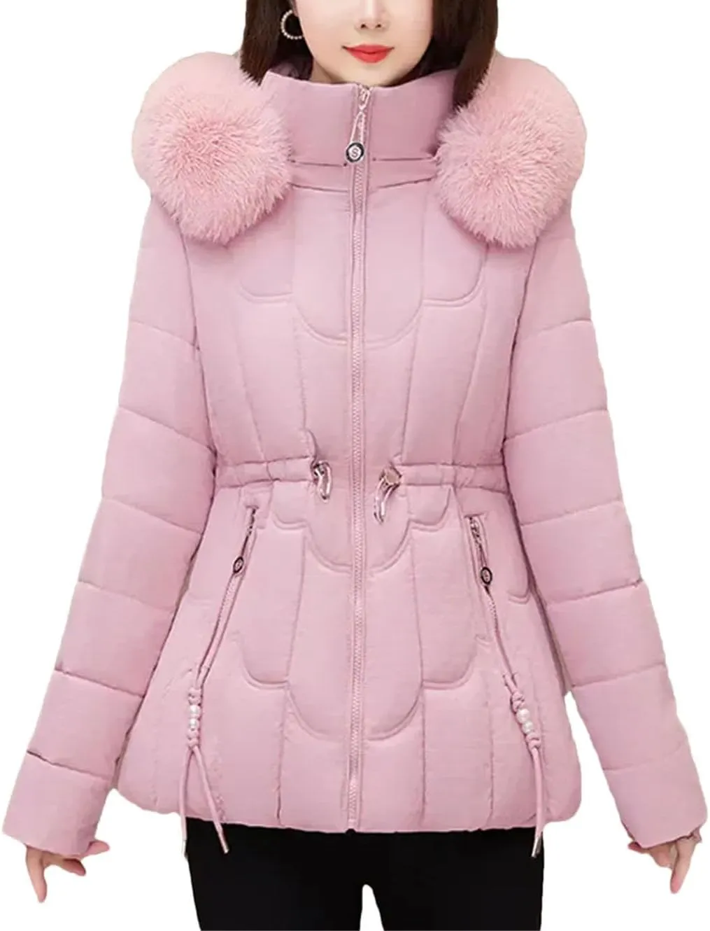 Winter Down Jacket Women Parkas Fashion Warm Cotton Padded Coat Ladies Short Overcoat Hooded Overwear Tops