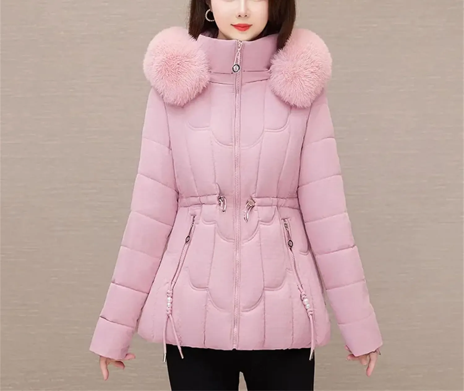 Winter Down Jacket Women Parkas Fashion Warm Cotton Padded Coat Ladies Short Overcoat Hooded Overwear Tops