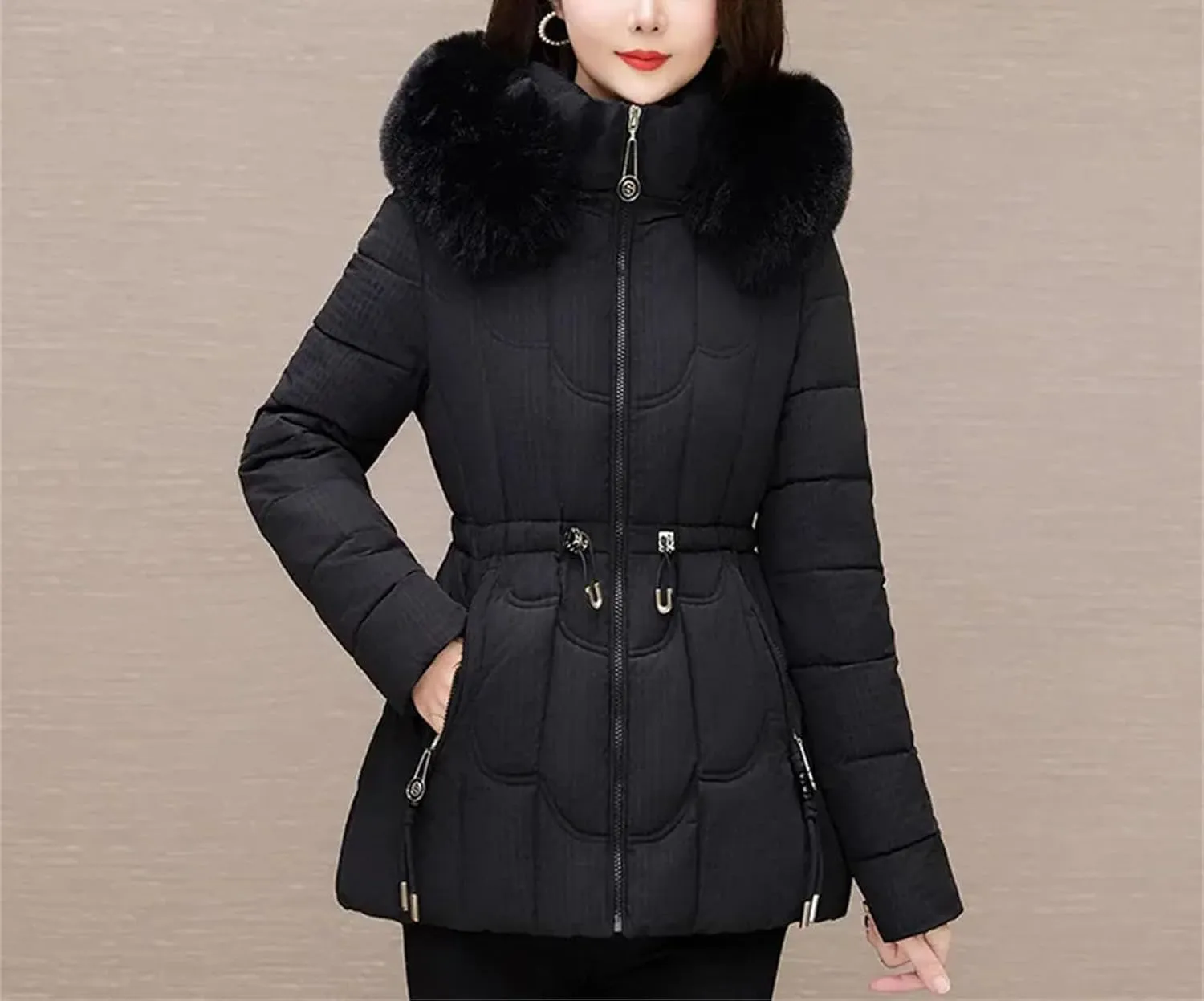 Winter Down Jacket Women Parkas Fashion Warm Cotton Padded Coat Ladies Short Overcoat Hooded Overwear Tops