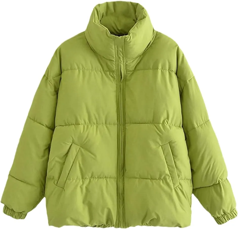 Winter Puffer Jacket Green Bubble Coat Women Parkas Thicker Cotton Padded Coat Fashion Outwear