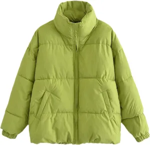 Winter Puffer Jacket Green Bubble Coat Women Parkas Thicker Cotton Padded Coat Fashion Outwear