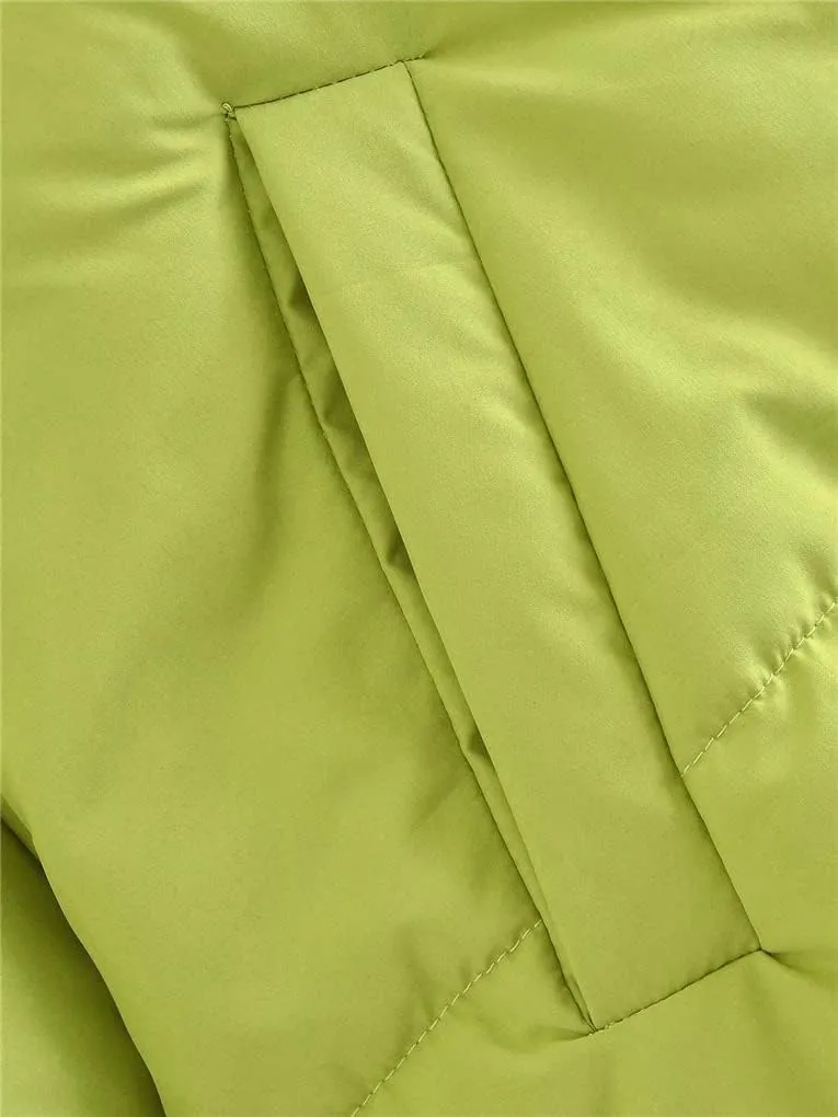 Winter Puffer Jacket Green Bubble Coat Women Parkas Thicker Cotton Padded Coat Fashion Outwear