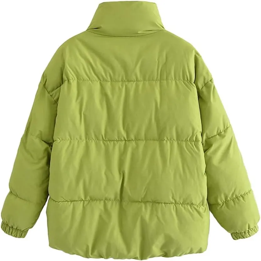 Winter Puffer Jacket Green Bubble Coat Women Parkas Thicker Cotton Padded Coat Fashion Outwear