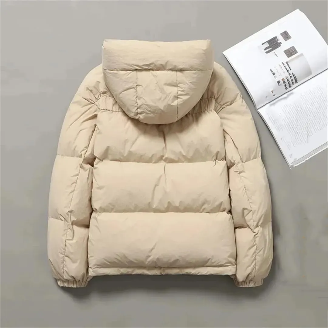 Winter Women Casual Hooded Cotton Jacket Thicken Warm Down Cotton Parkas Coat Zipper Padded Outwear Tops