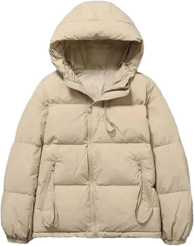 Winter Women Casual Hooded Cotton Jacket Thicken Warm Down Cotton Parkas Coat Zipper Padded Outwear Tops