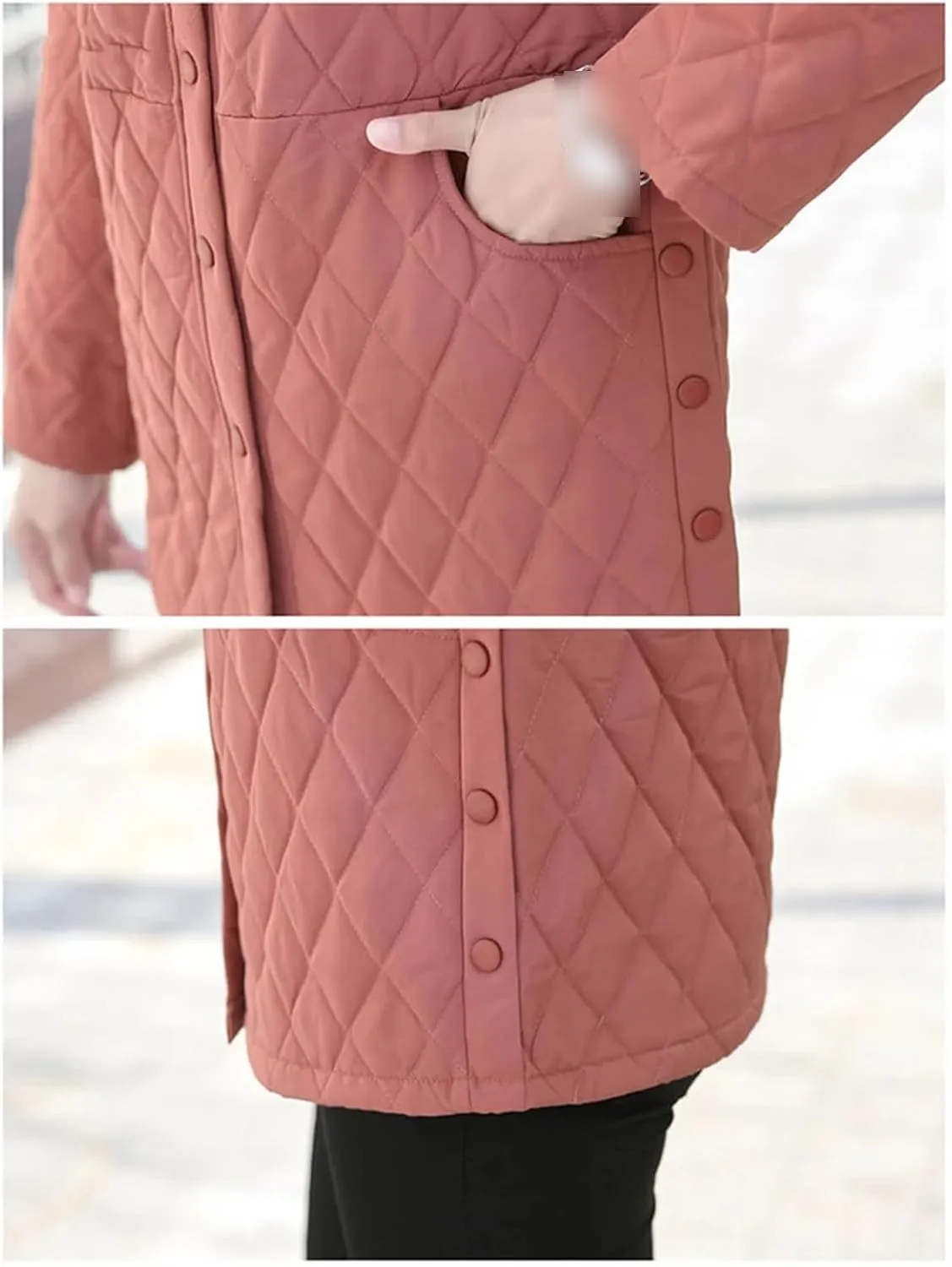 Women Autumn Winter Lightweight Cotton Padded Coat Women Middle Aged Mother Stylish Parkas