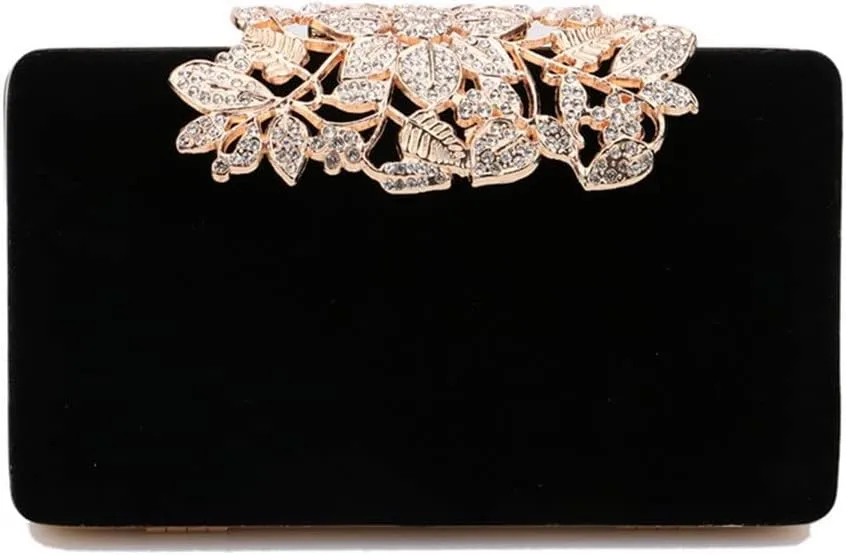 Women Day Clutch Diamonds Flap Shaped Velvet Fashion Evening Bags Shoulder Chain Holder Bridal Purse(E)