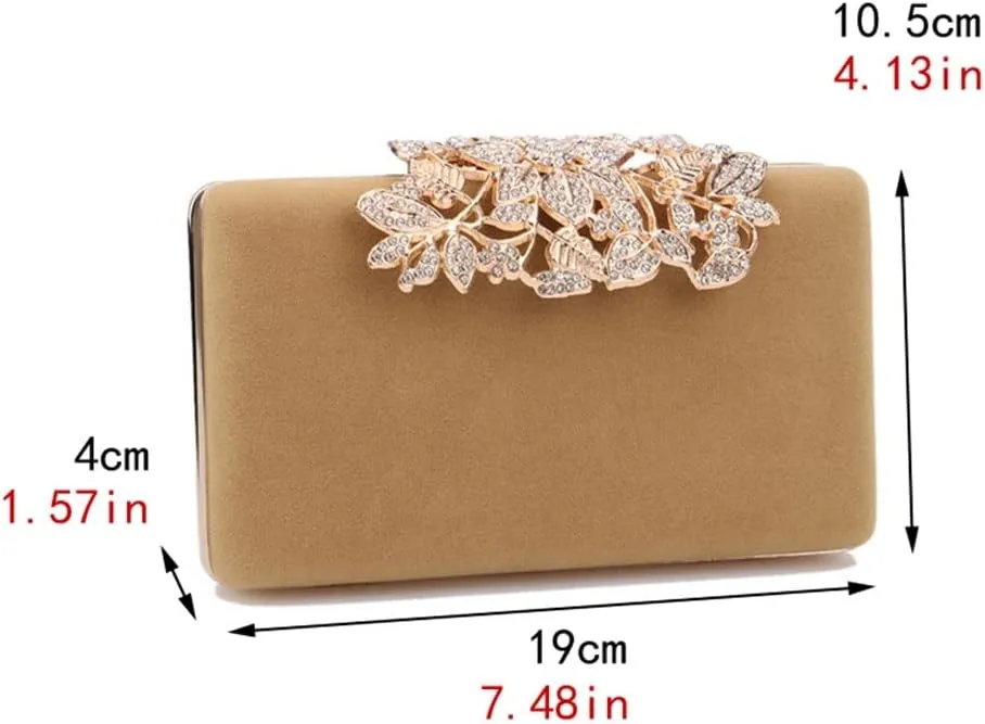 Women Day Clutch Diamonds Flap Shaped Velvet Fashion Evening Bags Shoulder Chain Holder Bridal Purse(E)