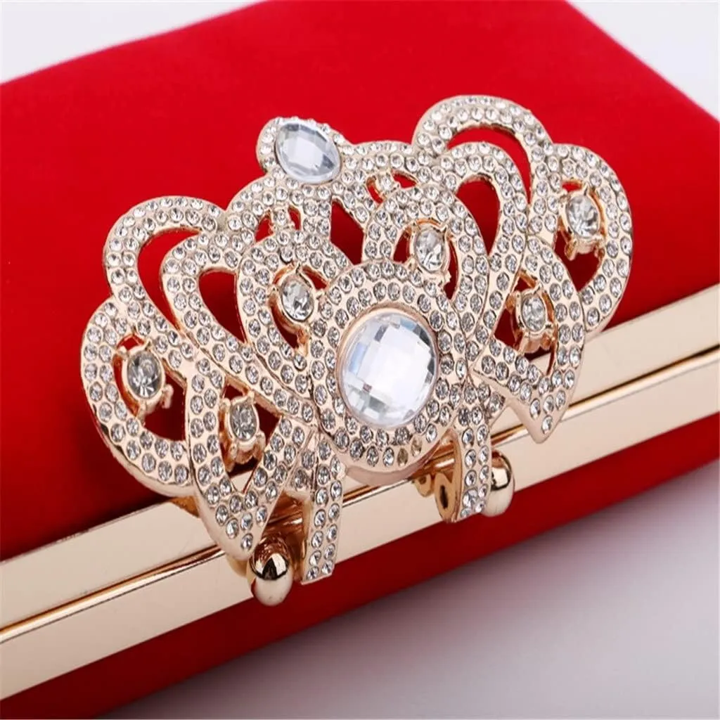 Women Day Clutch Diamonds Flap Shaped Velvet Fashion Evening Bags Shoulder Chain Holder Bridal Purse(E)