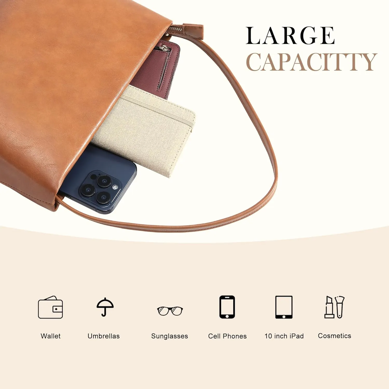 Women Handbags Faux Leather Shoulder Bag Small Vintage Classic Elegance Zipped Purse Clutch for All Occasions