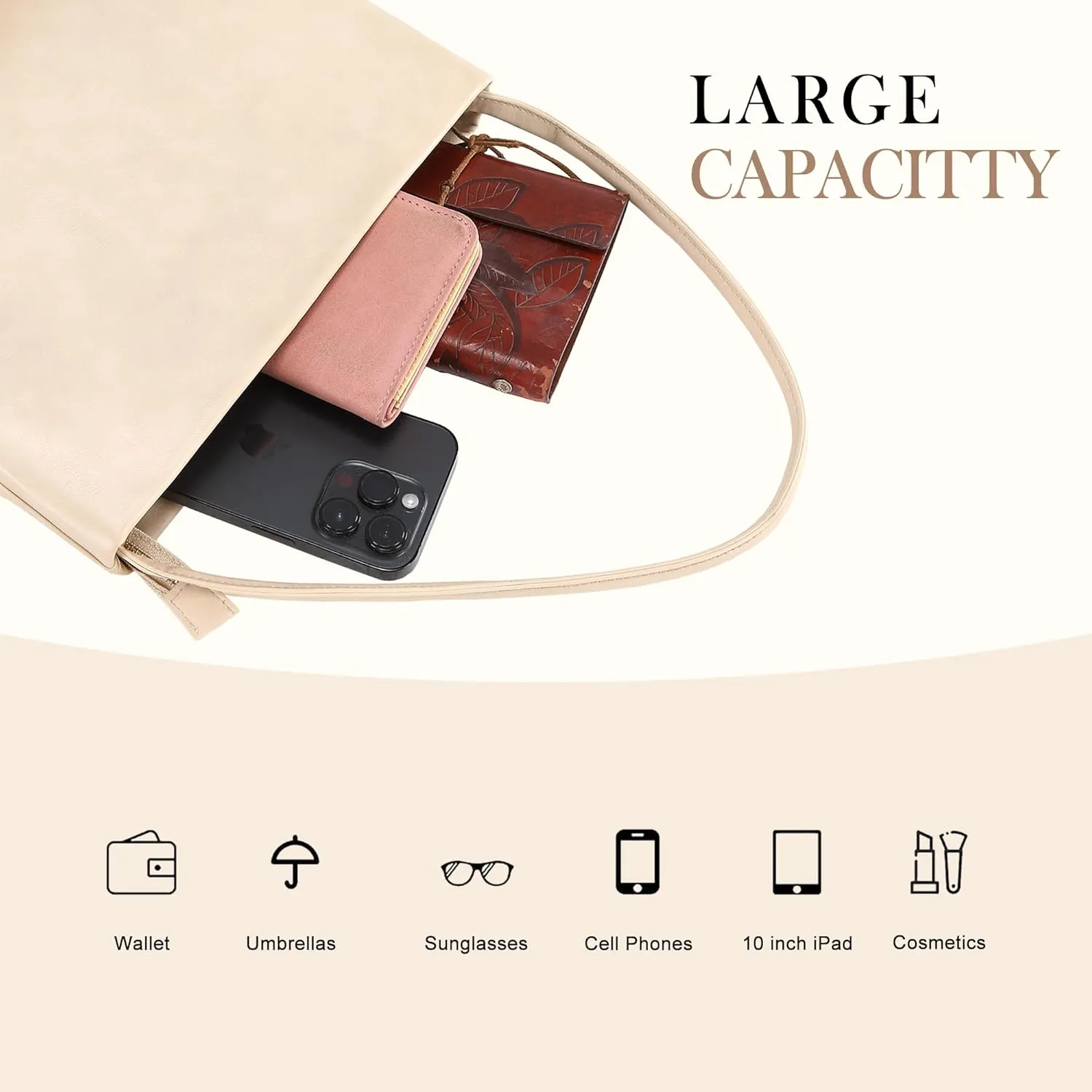 Women Handbags Faux Leather Shoulder Bag Small Vintage Classic Elegance Zipped Purse Clutch for All Occasions
