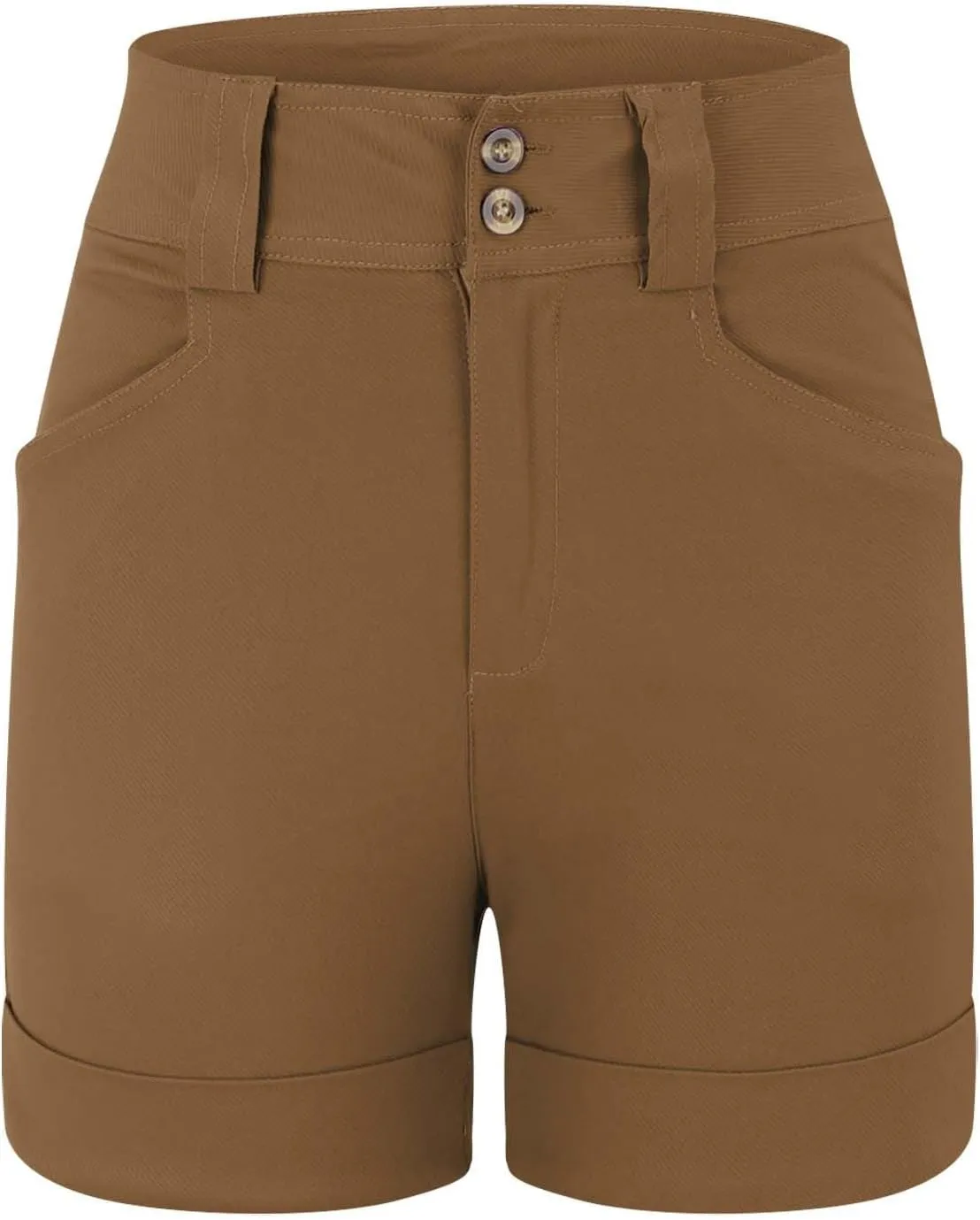 Women High Waisted Jean Shorts Stretchy Twill Denim Short for Women Folded Hem Chino Shorts Summer Jorts Plus Size