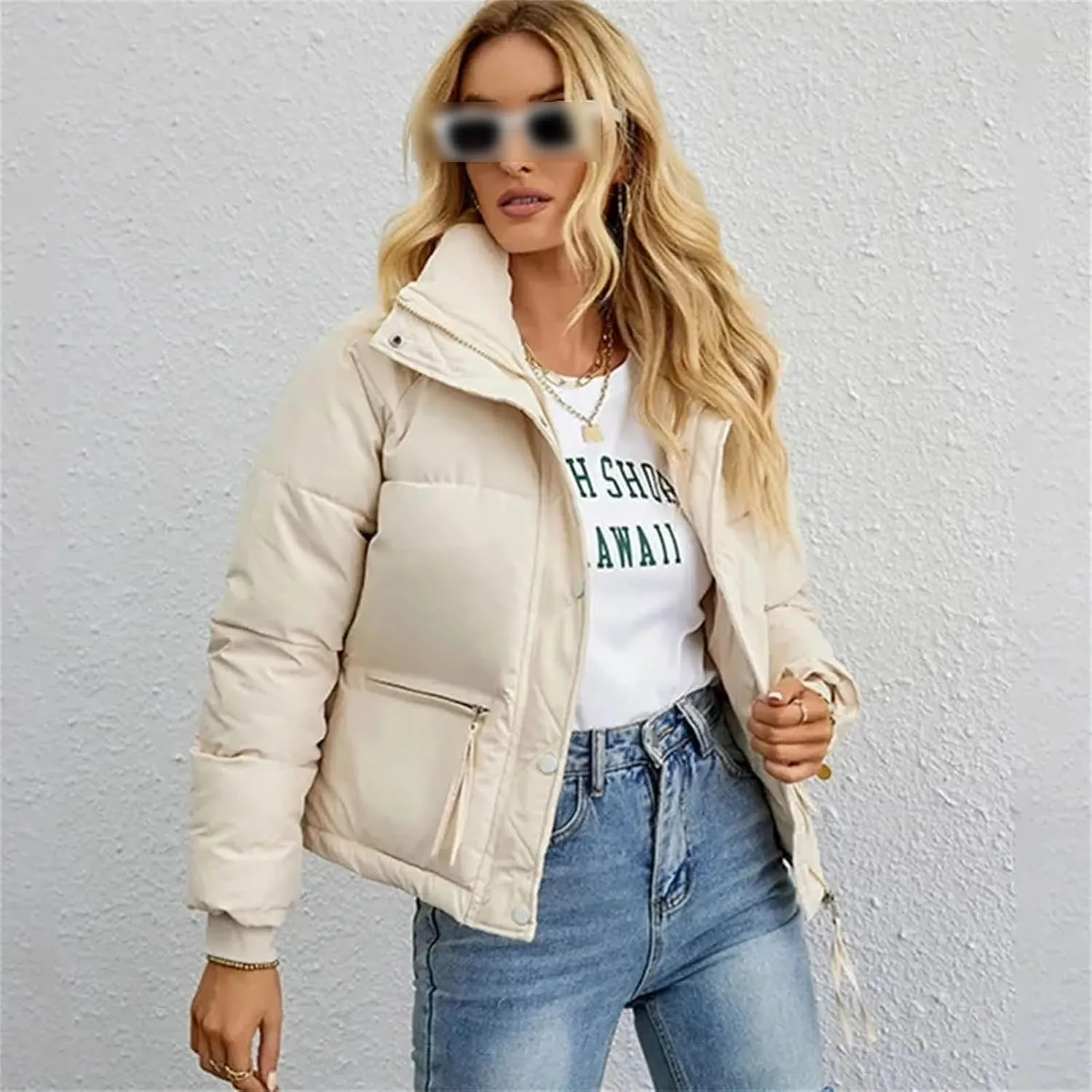 Women Short Parkas Jackets Autumn Winter Casual Pockets Thicken Outwear Casual Warm Snow Coat Cotton Padded Coats