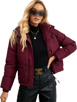 Women Short Parkas Jackets Autumn Winter Casual Pockets Thicken Outwear Casual Warm Snow Coat Cotton Padded Coats