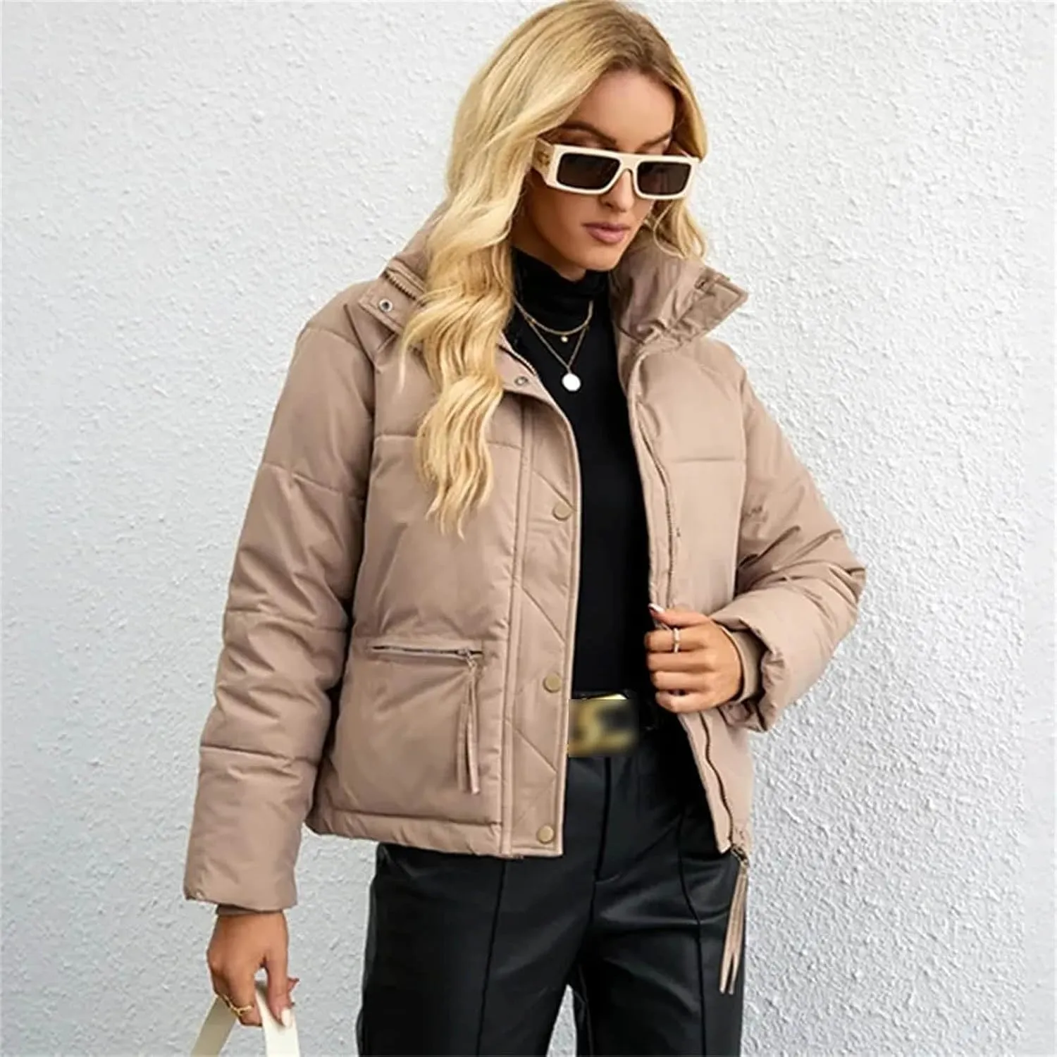 Women Short Parkas Jackets Autumn Winter Casual Pockets Thicken Outwear Casual Warm Snow Coat Cotton Padded Coats