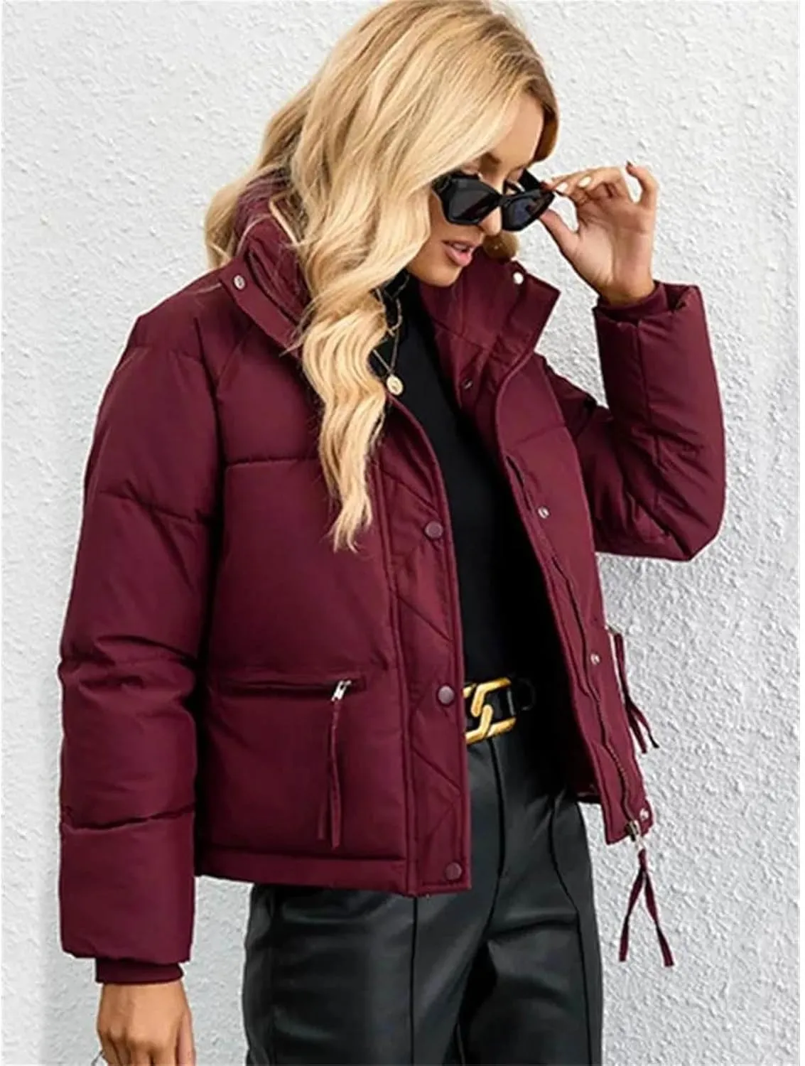 Women Short Parkas Jackets Autumn Winter Casual Pockets Thicken Outwear Casual Warm Snow Coat Cotton Padded Coats