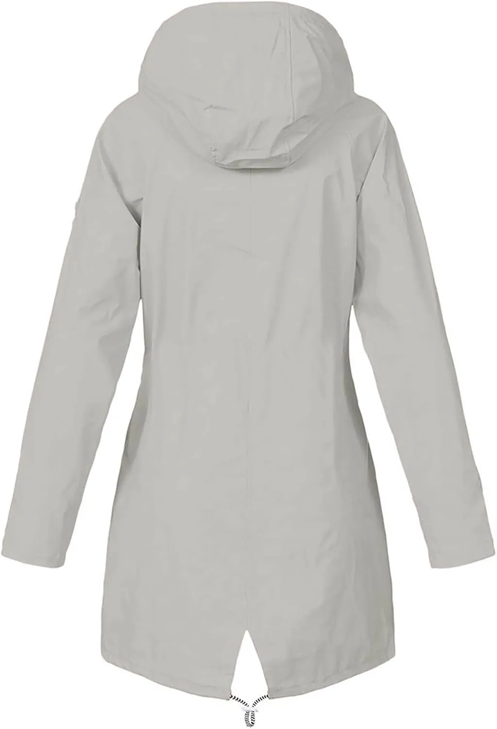 Women Solid Rain Jacket Outdoor Plus Size Long Hooded Windproof Loose Coats Female Down Jackets Travel Trench