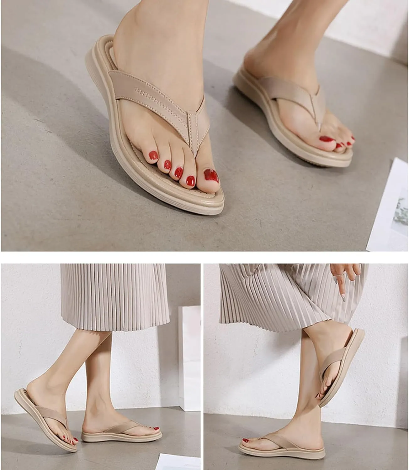 Women's Arch Support Flip Flops Comfortable Thong Sandals Orthopedic Sandals for Women Wide Width