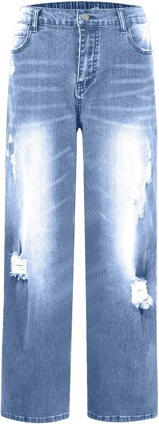Women's Baggy Jeans Y2k Baggy Loose Boyfriend Trouser Jeans High Waisted Stretch Casual Fashion y2k Denim Pants