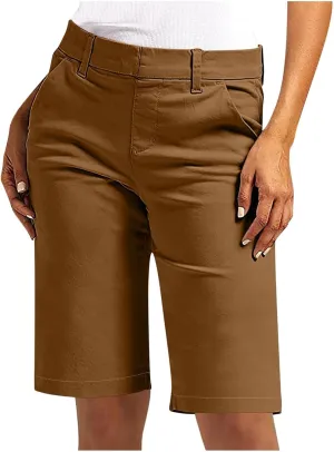 Women's Bermuda Shorts, Summer Straight Leg Chino Dressy Bike Shorts High Waisted Office Casual Party Sweat Shorts