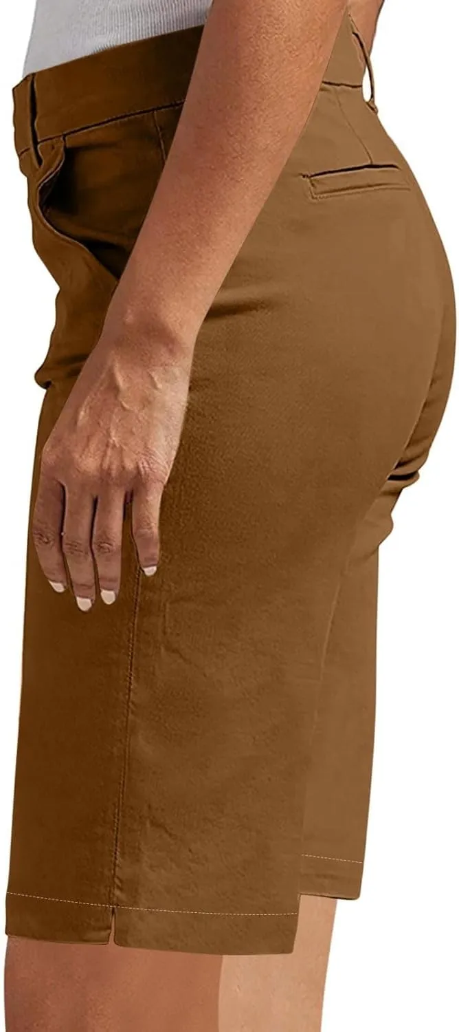 Women's Bermuda Shorts, Summer Straight Leg Chino Dressy Bike Shorts High Waisted Office Casual Party Sweat Shorts
