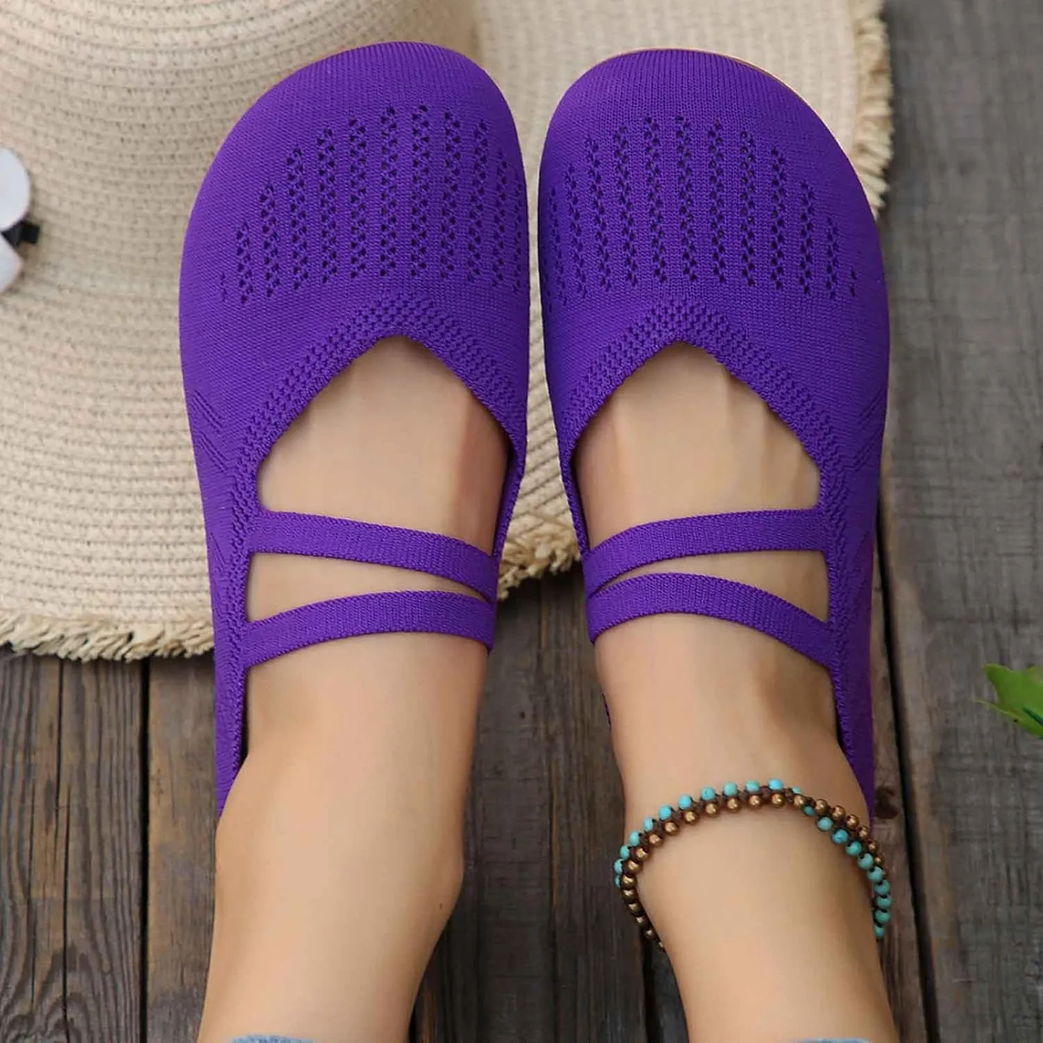 Women's Breathable Slip On Loafers Comfortable Casual Shoes for Daily Wear Spring Summer Fall Lightweight Flat