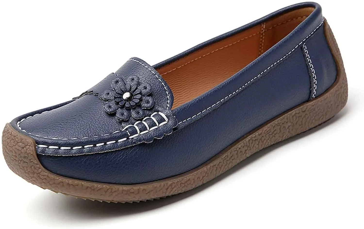 Women's Casual Slip-On Loafers Comfortable Arch Support Flat Sole Everyday Walking Shoes for Women Lightweight Breathable