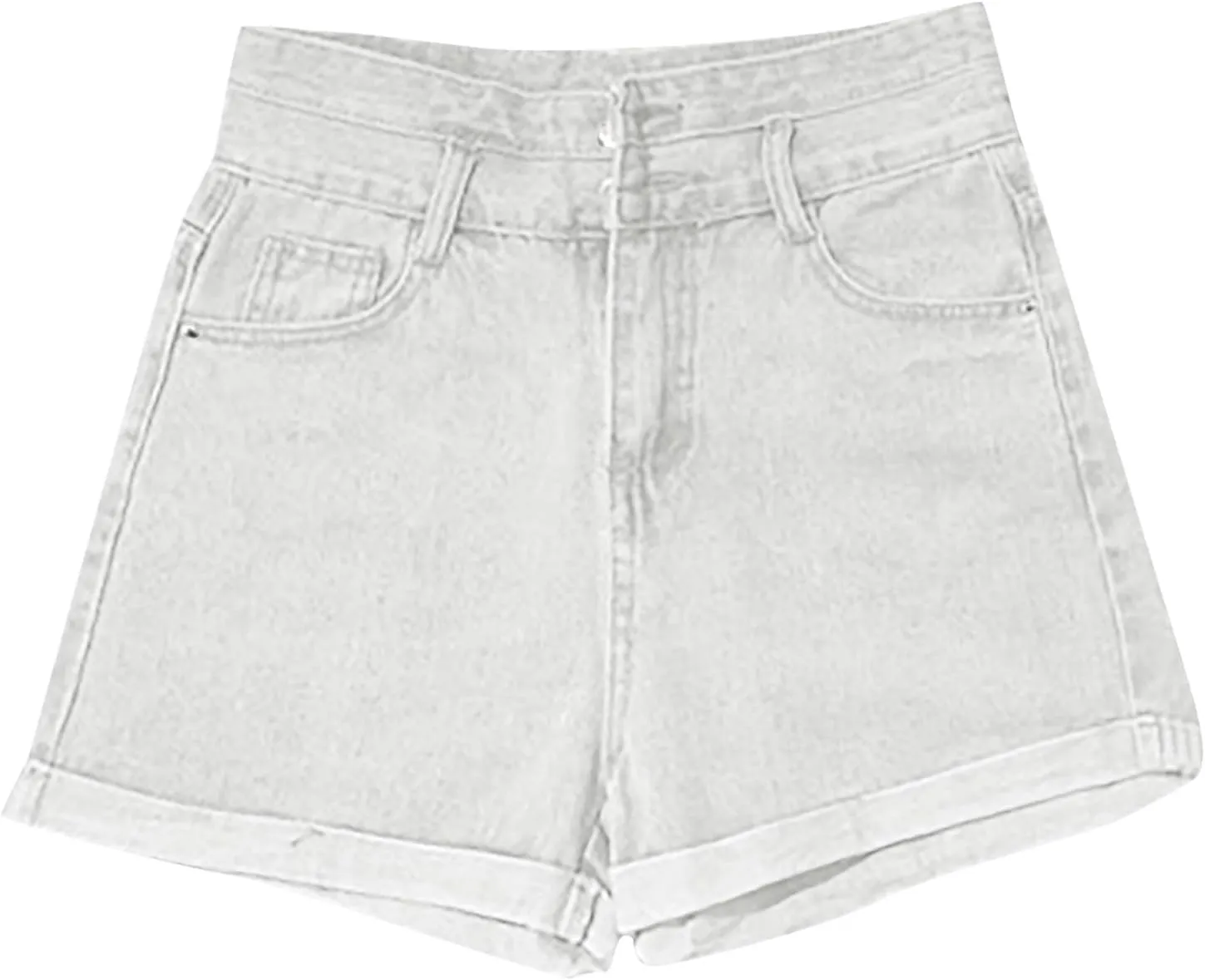 Women's Denim Shorts High Waisted Casual Stretchy Trendy Summer Y2k Baggy Girls Wide Leg Folded Hem Slim Jean Shorts