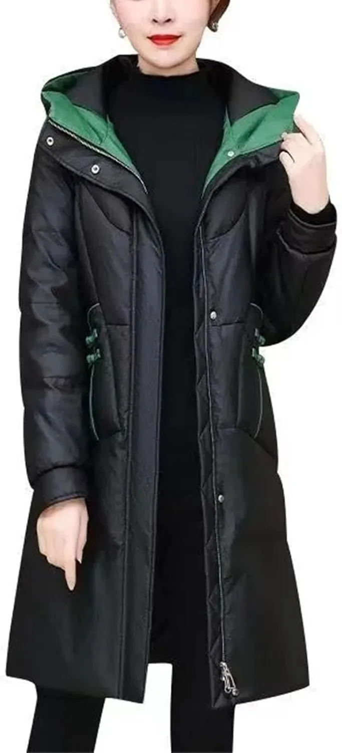 Women's Down Cotton-padded Coat Winter Thickening Female Parkas Jacket Long Down Cotton Jacket Slim Overcoat