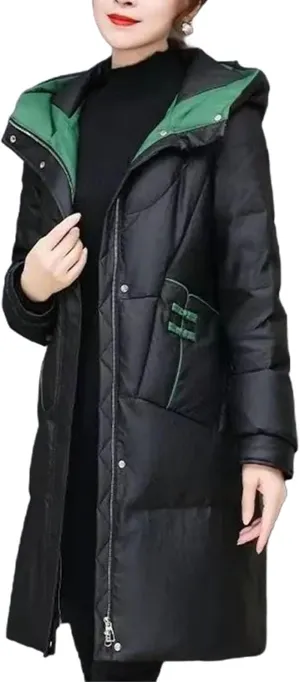 Women's Down Cotton-padded Coat Winter Thickening Female Parkas Jacket Long Down Cotton Jacket Slim Overcoat