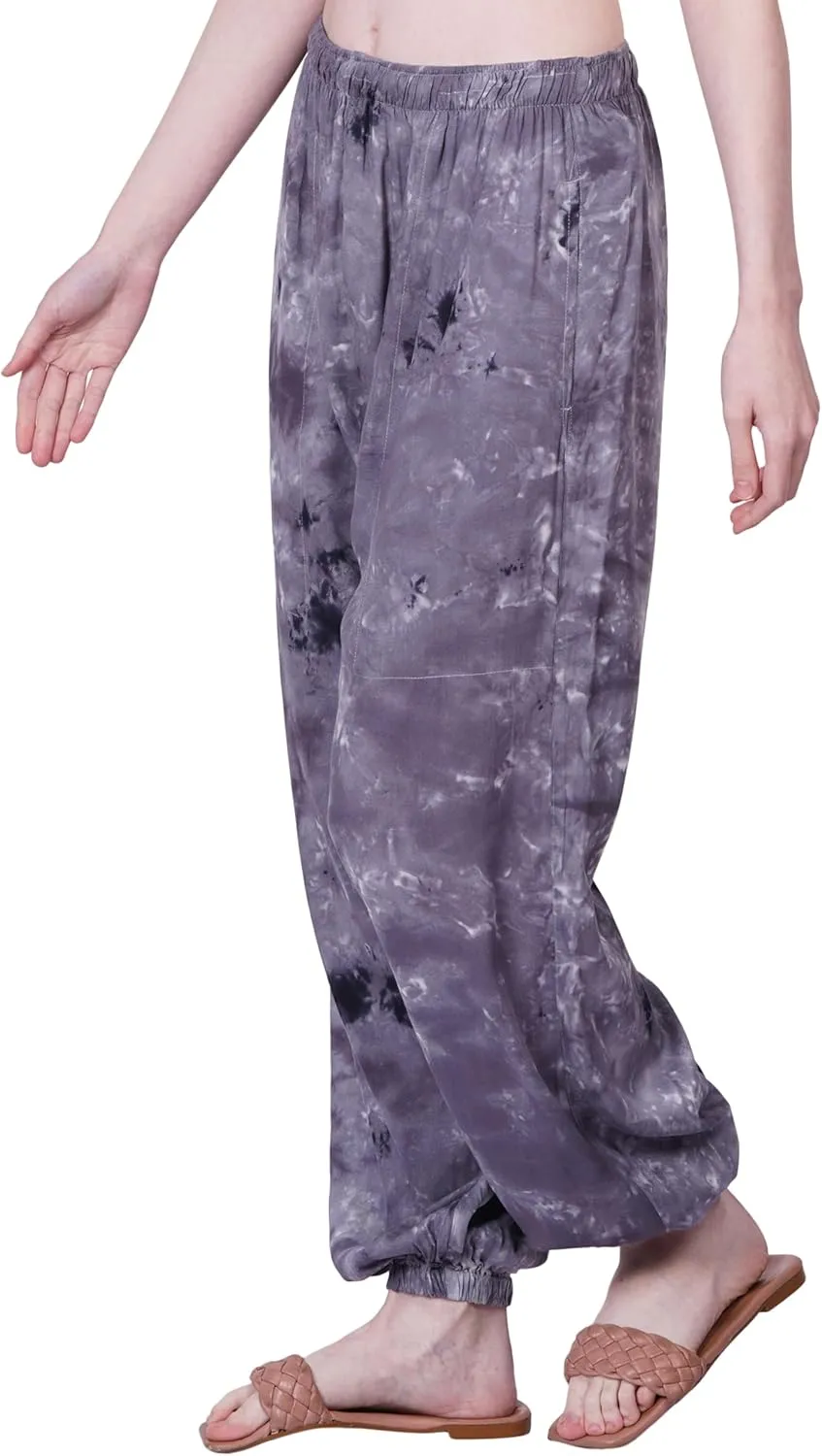 Women's Harem Pants | Flowy Hippie Clothes | Comfy Bohemian Elasticated Yoga Pants with 2 Side Pockets for Women