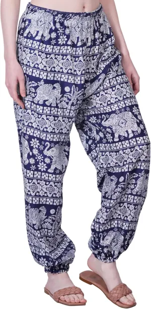 Women's Harem Pants | Flowy Hippie Clothes | Comfy Bohemian Elasticated Yoga Pants with 2 Side Pockets for Women