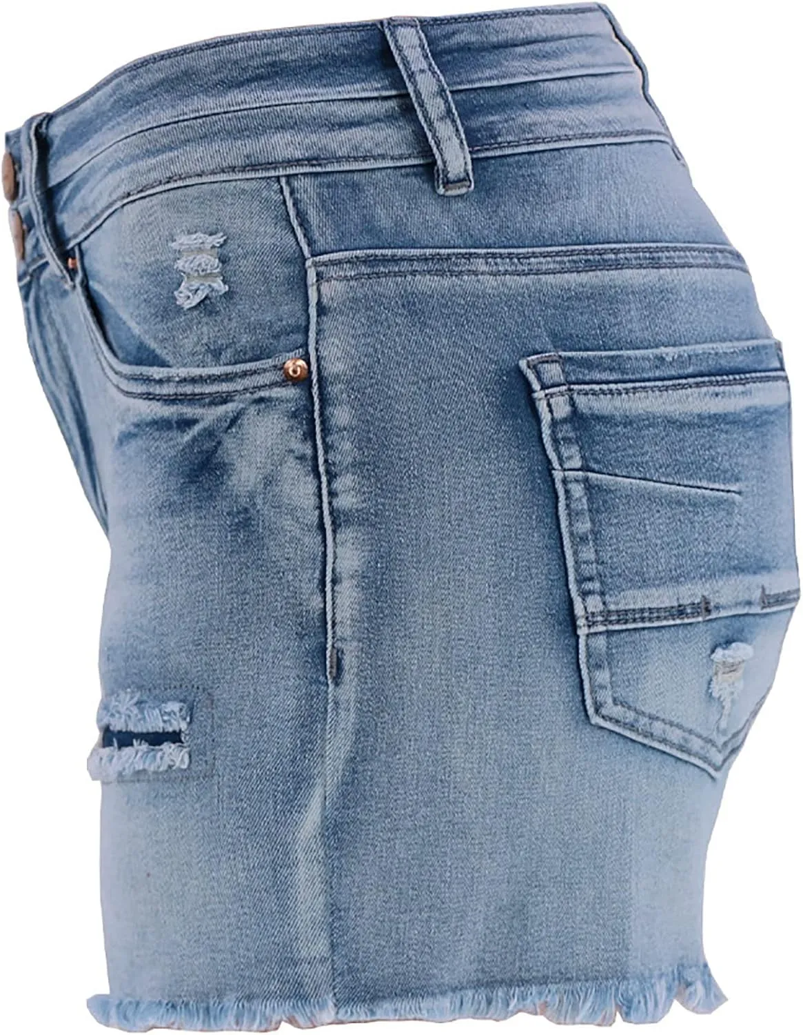 Women's High Waisted Ripped Stretchy Denim Hot Short Summer Jean Shorts Classic Washed Blue Jorts