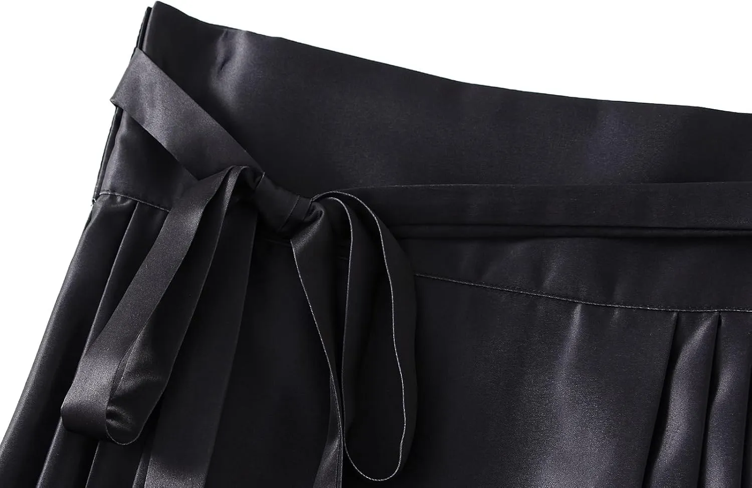 Women's Horse Face Skirt Long Swing Pleated Tie Up A-Line Skirt Chinese Style Women Skirts  Hair Tie