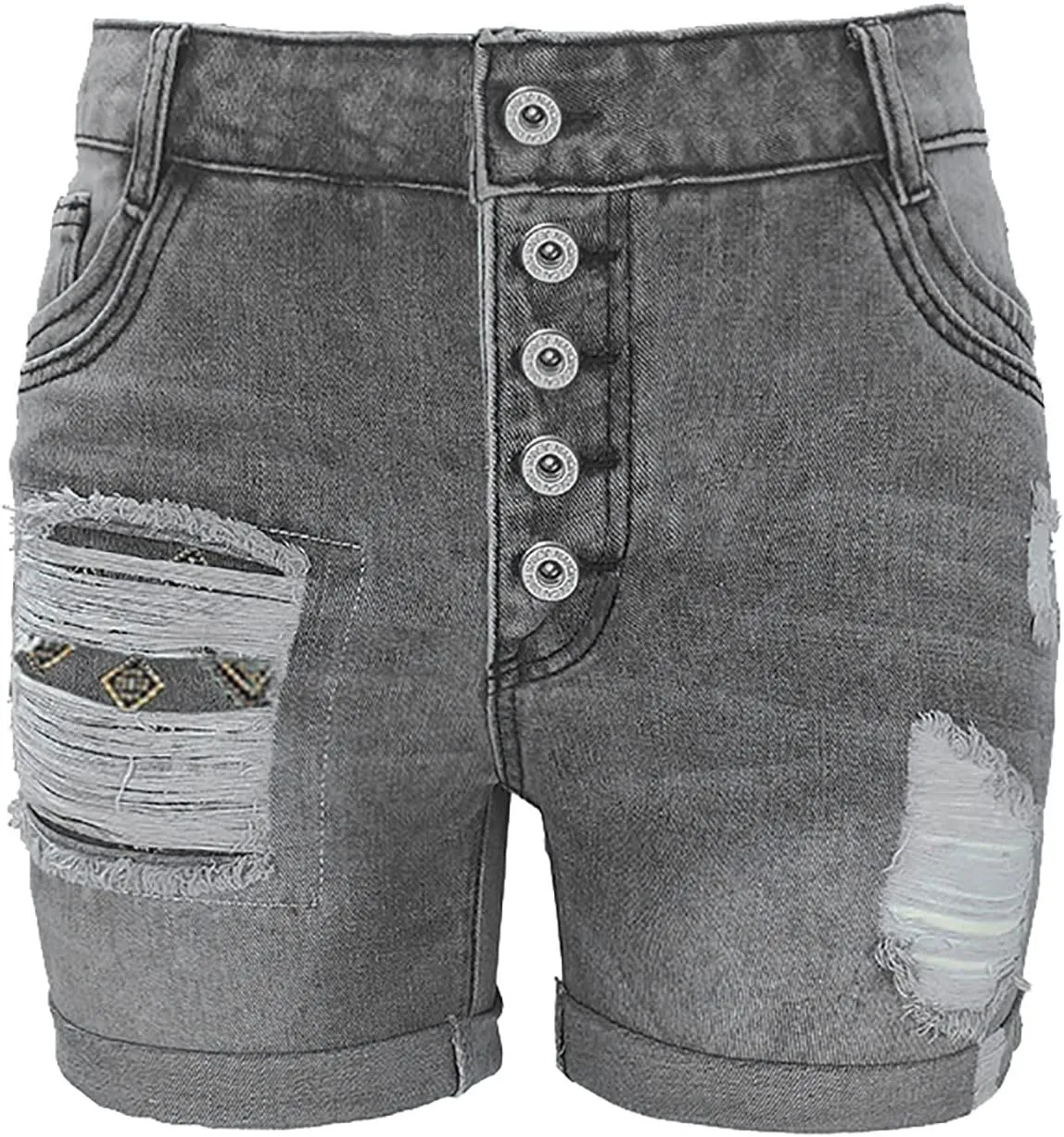 Womens Jean Shorts Cut Off Denim Shorts High Waisted Ripped Distressed Casual Summer Stretchy Ripped Shorts