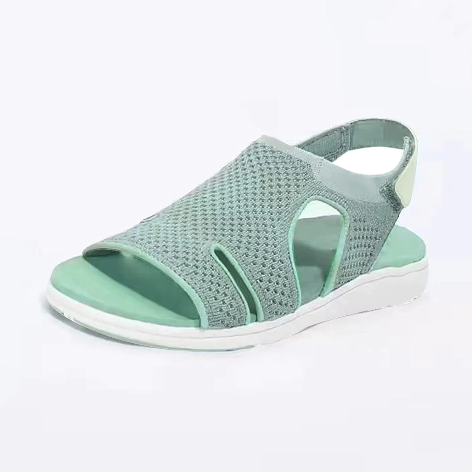 Womens Orthopedic Espadrilles Sandals with Adjustable Hooks Open Toe Sports Sandals Breathable Knit Summer Wide Width Shoes
