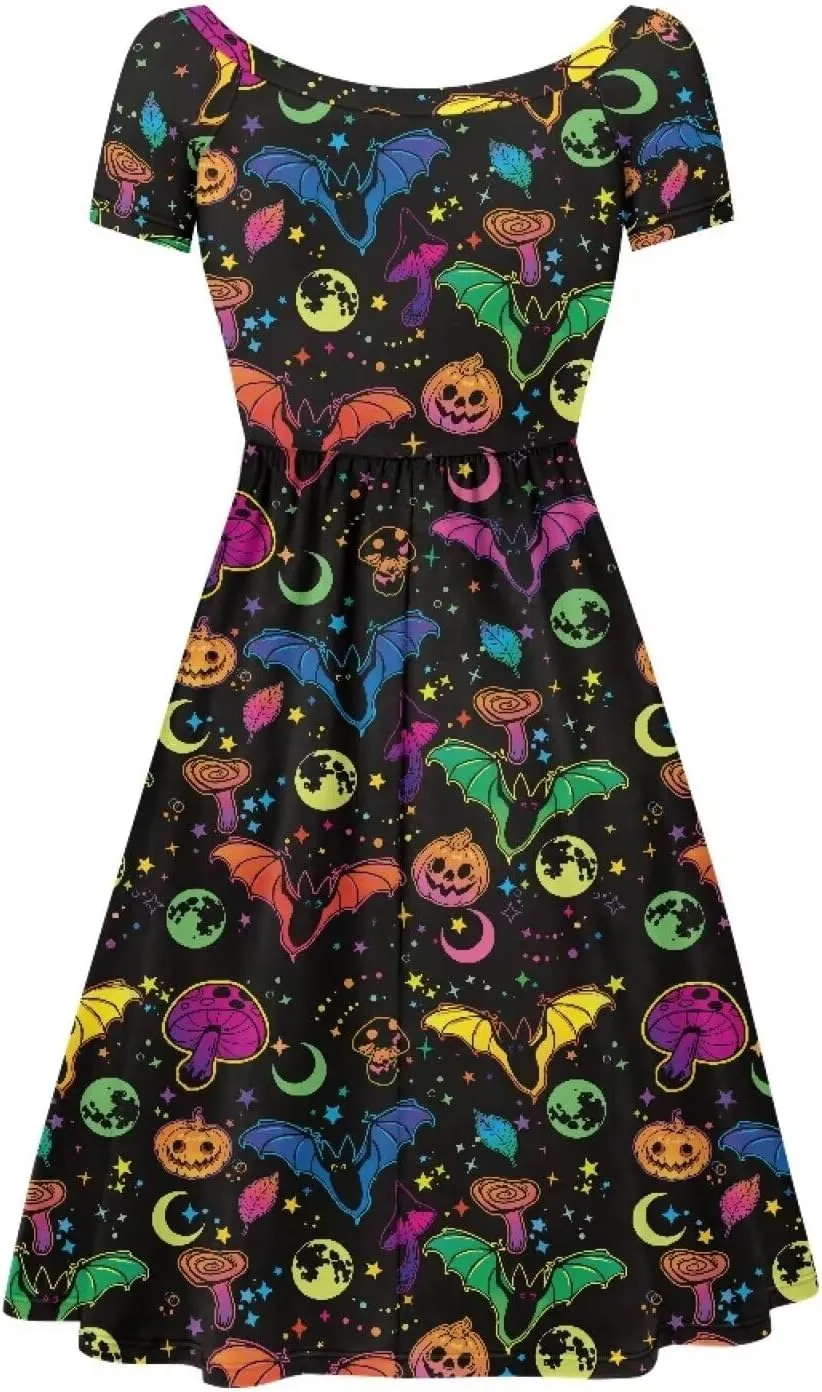 Womens Plus Size Dresses Casual Wide Collar Dress Crewneck Fall Dresses XS-4XL