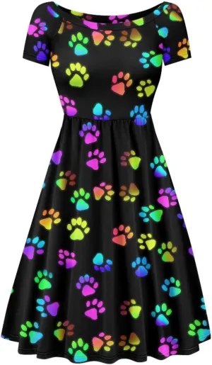 Womens Plus Size Dresses Casual Wide Collar Dress Crewneck Fall Dresses XS-4XL