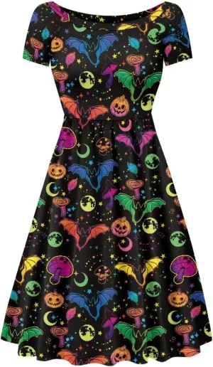 Womens Plus Size Dresses Casual Wide Collar Dress Crewneck Fall Dresses XS-4XL