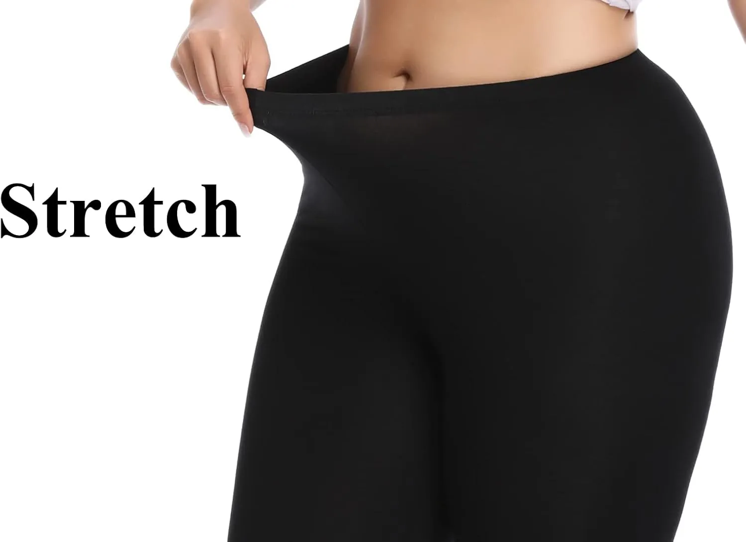 Women's Plus Size Lace Trim Capri Leggings Stretch Crop Leggings Soft Workout Yoga Tights Pants